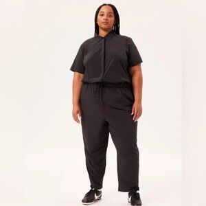 Girlfriend Collective Stretch Woven Jumpsuit - Medium, Black